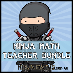 Ninja Math Teacher Bundle Ninja Maths ninja on blue background