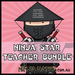 Ninja Star Teacher Bundle Ninja Maths ninja on red background