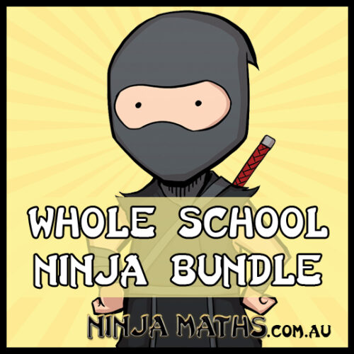 Ninja Maths ninja on yellow background