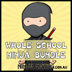 Whole School Ninja Bundle Ninja Maths ninja on yellow background